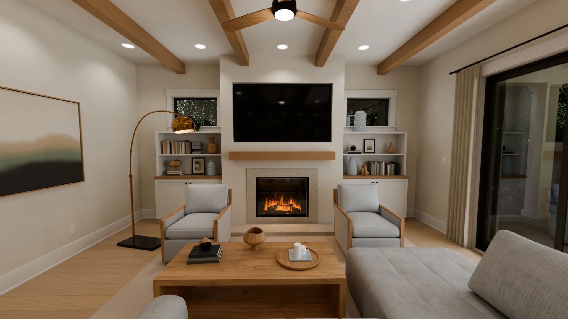 Great room de la Casa norteamericana: así empieza el paseo 360°